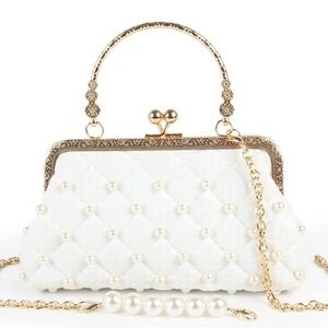 Beaded Evening Handbag with Pearl Decorations